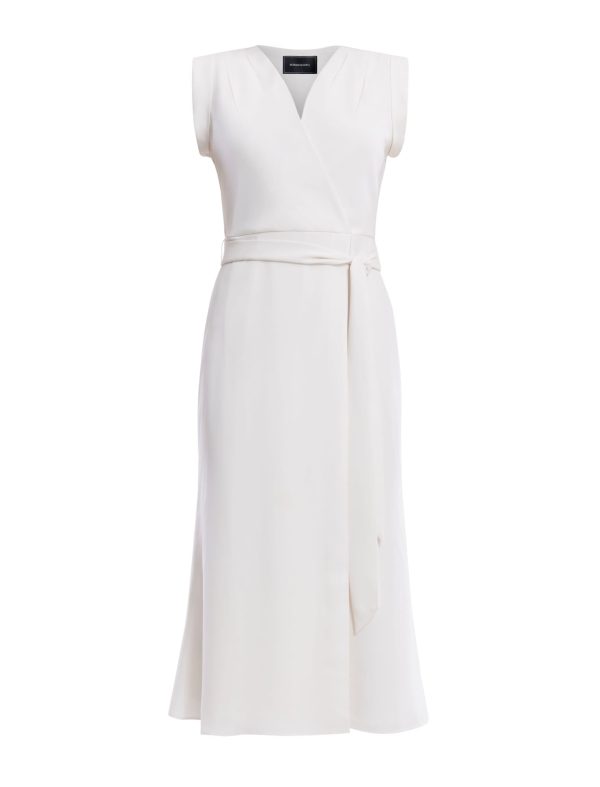 BCBG CECILE CAP SLEEVE MIDI DRESS - GARDENIA - Image 6