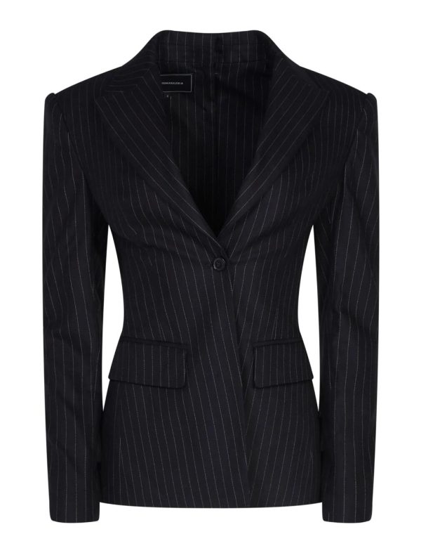 BCBG ALDINA BUTTON-BACK BLAZER - BLACK - Image 5