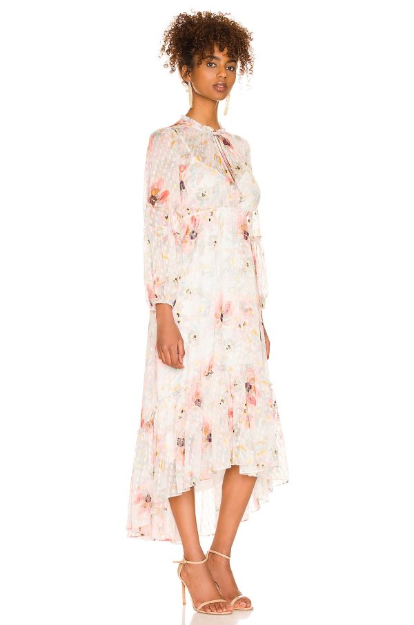 Bcbg Floral Day Dress Blurred Watercolor Floral - Image 3