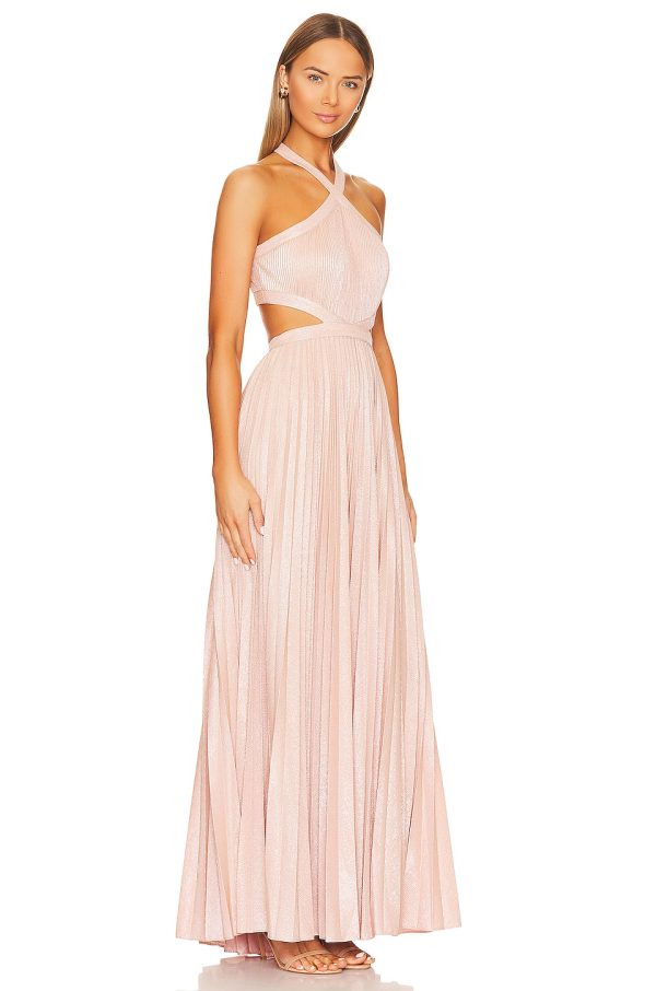 Bcbg Metallic Evening Gown Bare Pink - Image 2