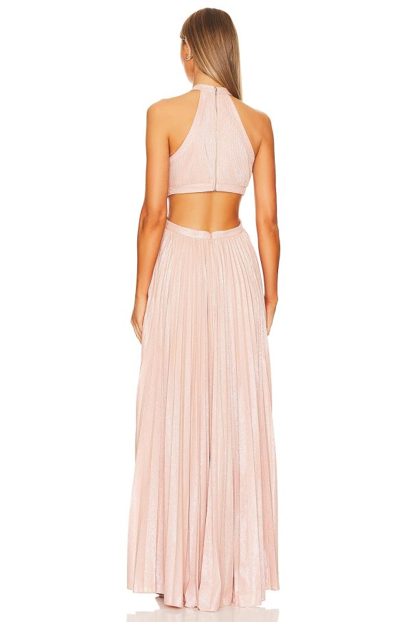 Bcbg Metallic Evening Gown Bare Pink - Image 4