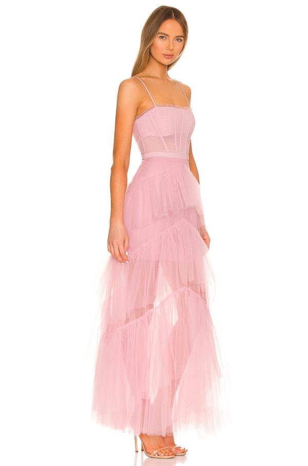 Bcbg Corset Tulle Gown Pink Rose - Image 2