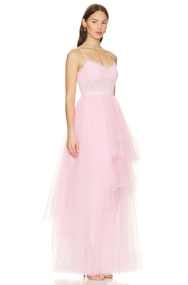 Bcbg Corset Tiered Gown Pink Rose - Image 2