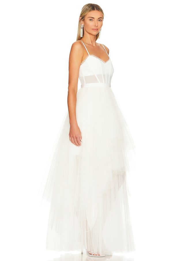 Bcbg Corset Tulle Gown Gardenia - Image 3