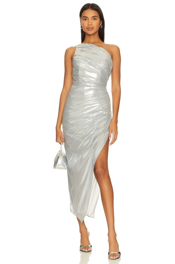 Bcbg Shimmer Evening Dress Silver