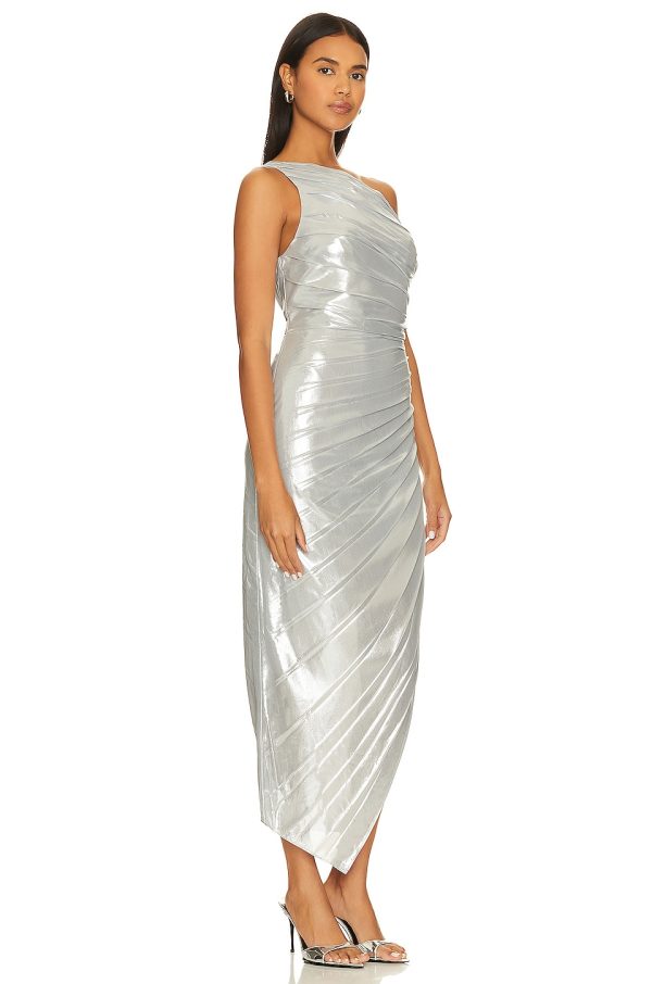 Bcbg Shimmer Evening Dress Silver - Image 3