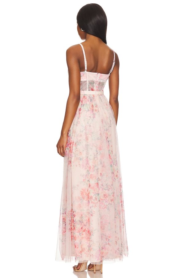 Bcbg Long Evening Dress Apricot Blush - Image 2