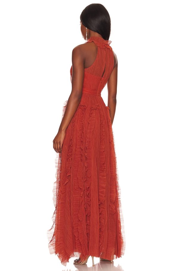 Bcbg Pleated Gown Cinnamon Stick - Image 2