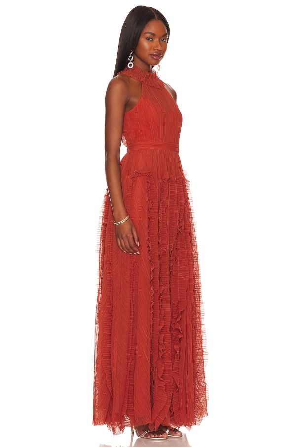 Bcbg Pleated Gown Cinnamon Stick - Image 3