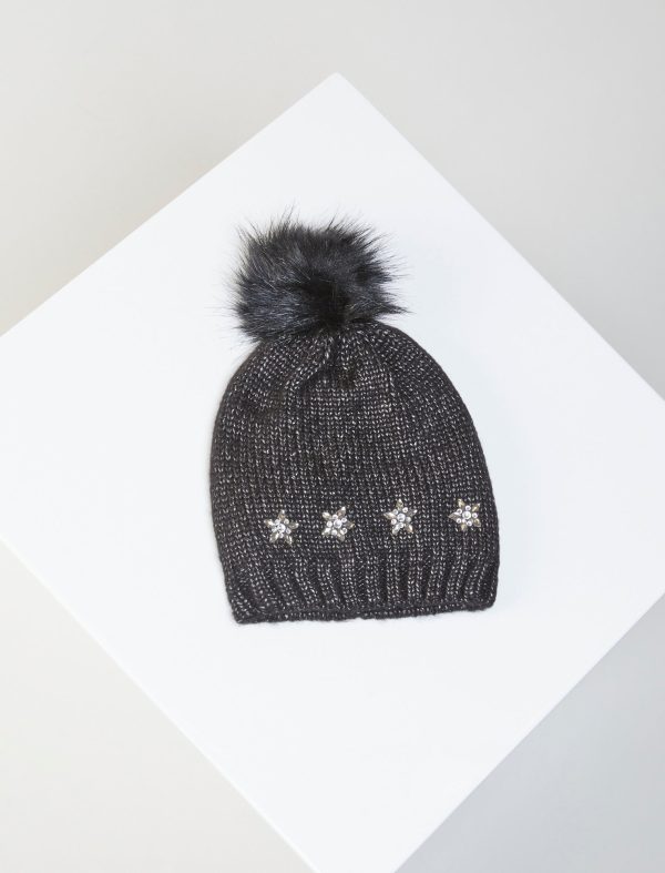 Bcbg Celestial Bling Faux Fur Pom Beanie