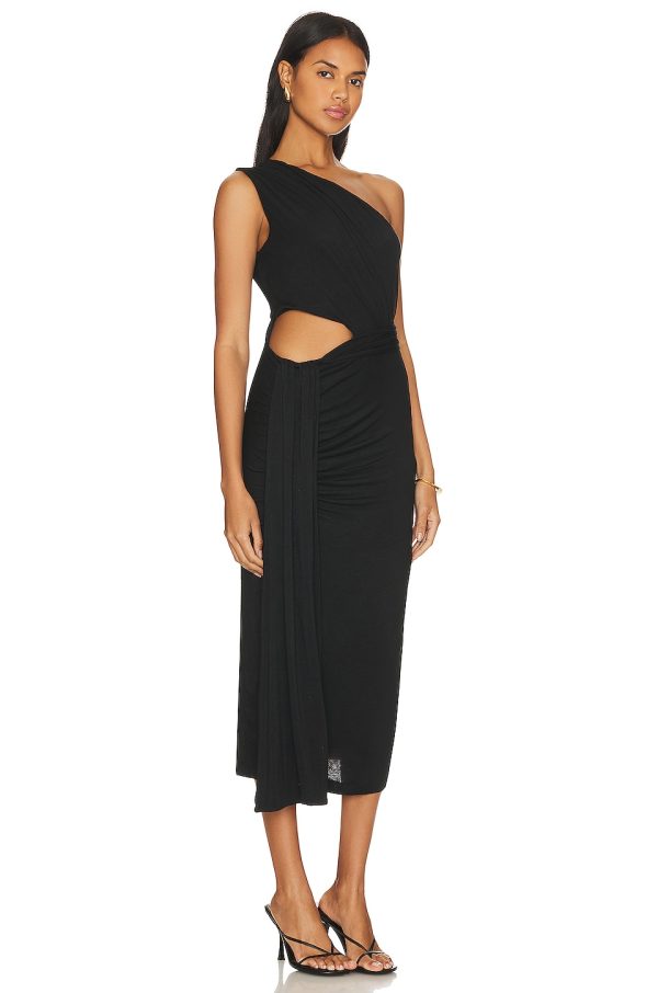 Bcbg One Shoulder Gown Black - Image 2