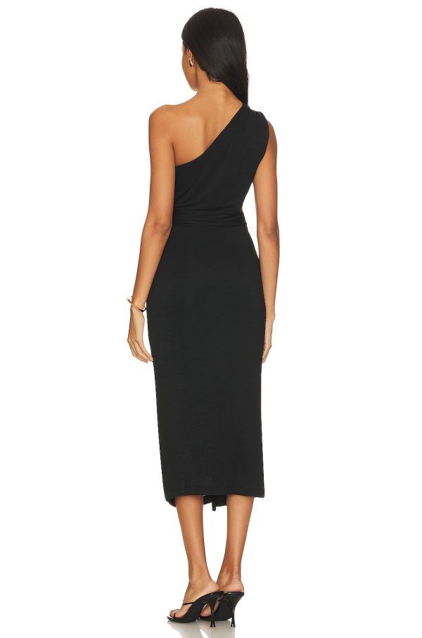 Bcbg One Shoulder Gown Black - Image 3