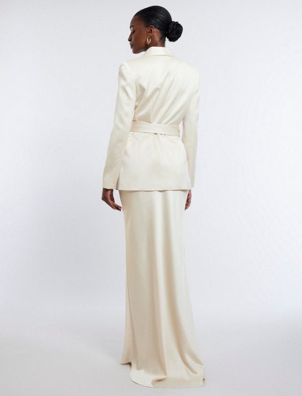 Bcbg Harrison Satin Blazer Champagne - Image 4