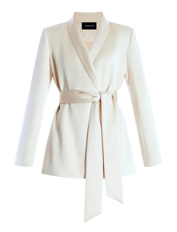 Bcbg Harrison Satin Blazer Champagne - Image 7