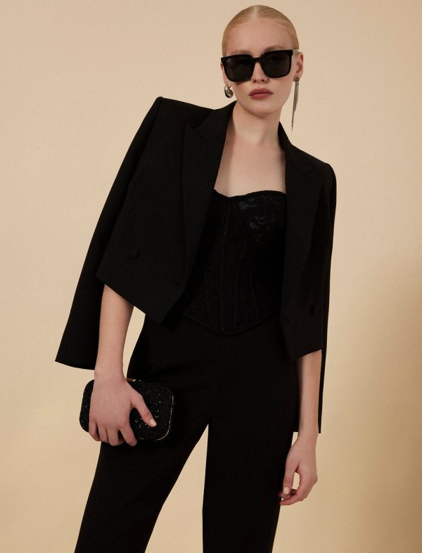 Bcbg Cropped Blazer Black