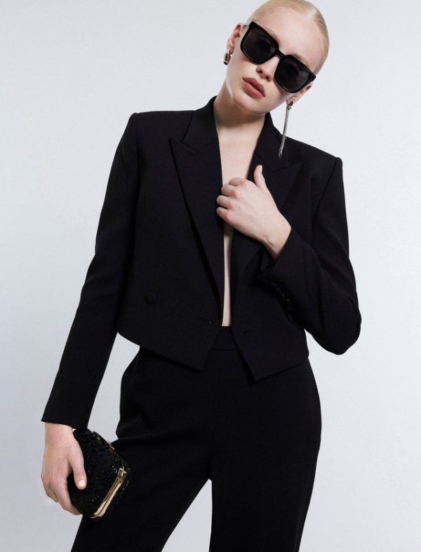 Bcbg Cropped Blazer Black - Image 6