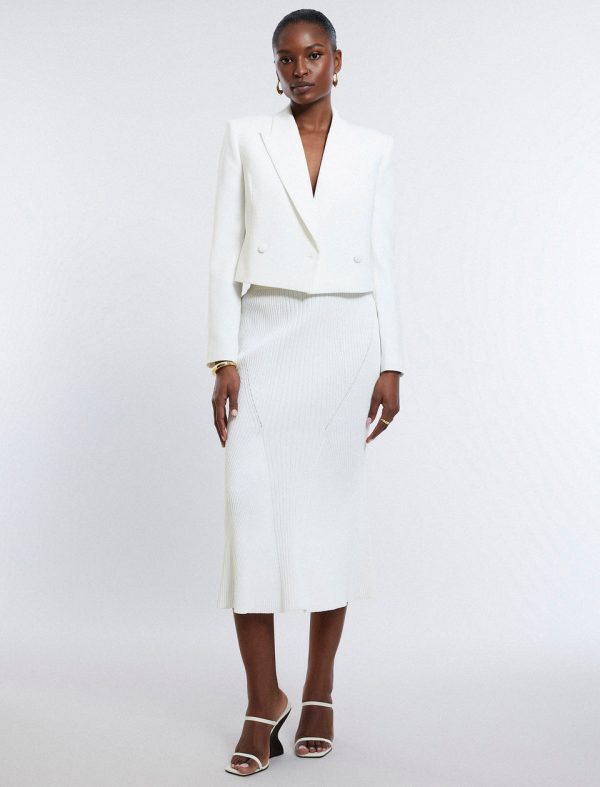 Bcbg Cropped Blazer Gardenia - Image 2