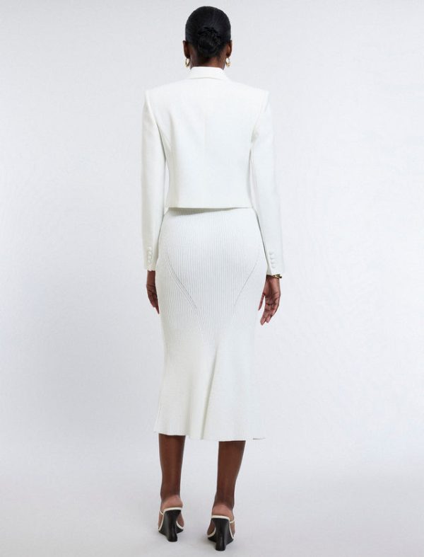 Bcbg Cropped Blazer Gardenia - Image 4