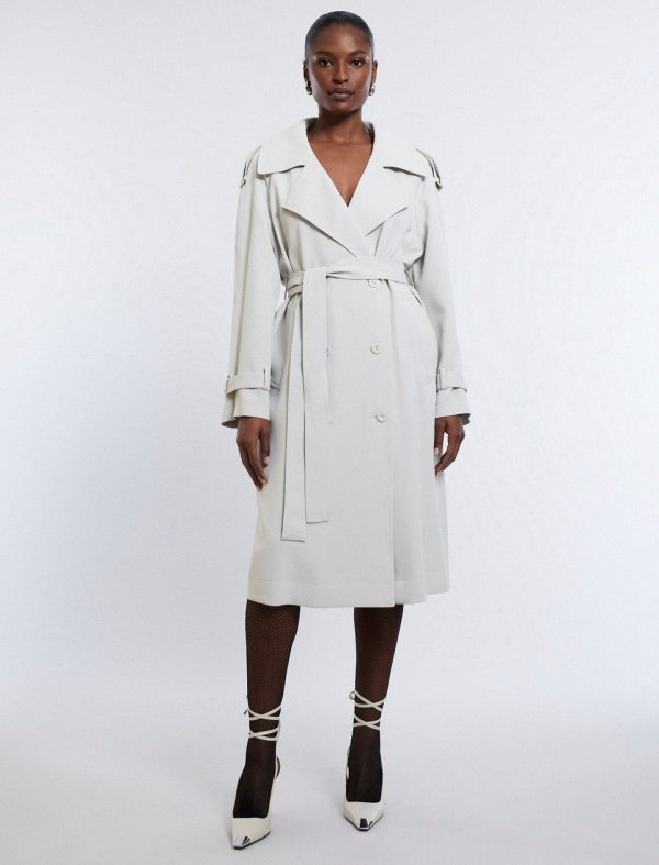 Bcbg Belther Trench Coat Bone - Image 2