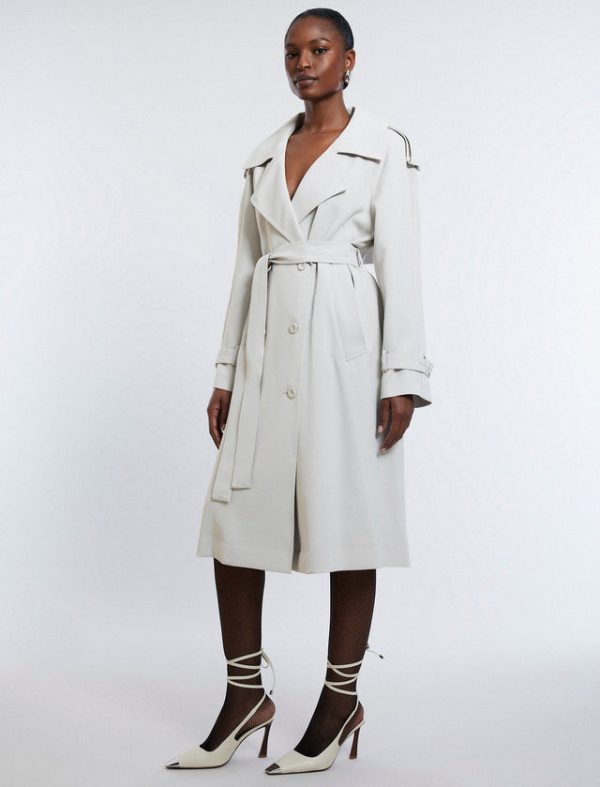 Bcbg Belther Trench Coat Bone - Image 3