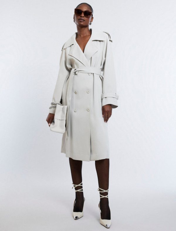 Bcbg Belther Trench Coat Bone - Image 5