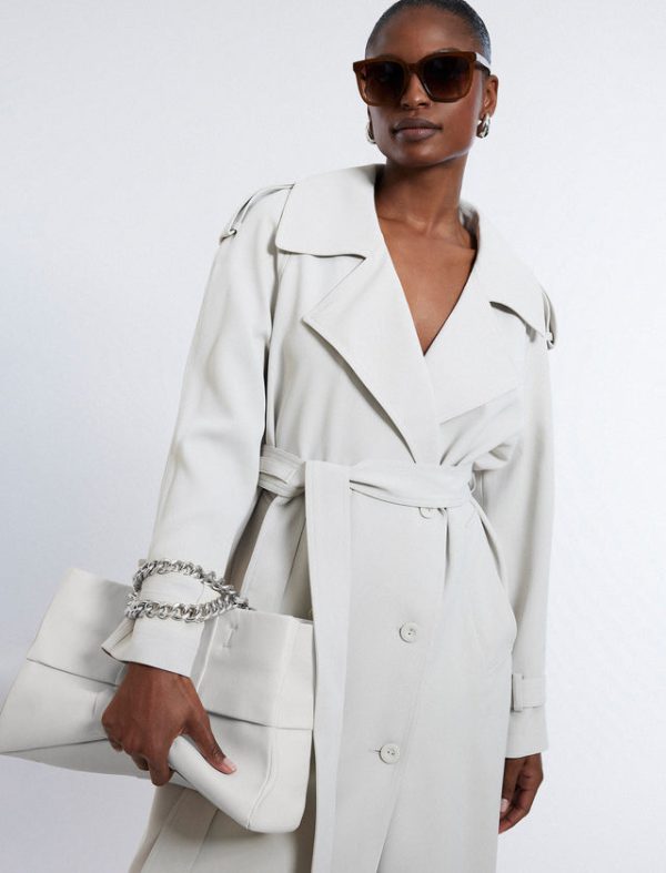 Bcbg Belther Trench Coat Bone - Image 6