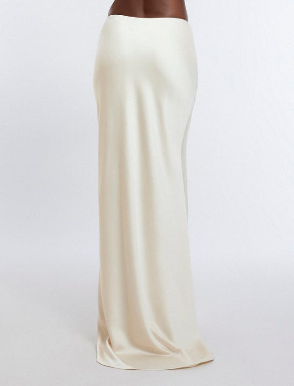 Bcbg Satin Maxi Skirt Champagne - Image 4