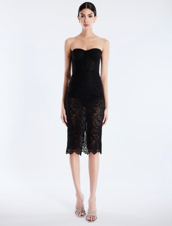 Bcbg Becca Lace Midi Dress Black - Image 2