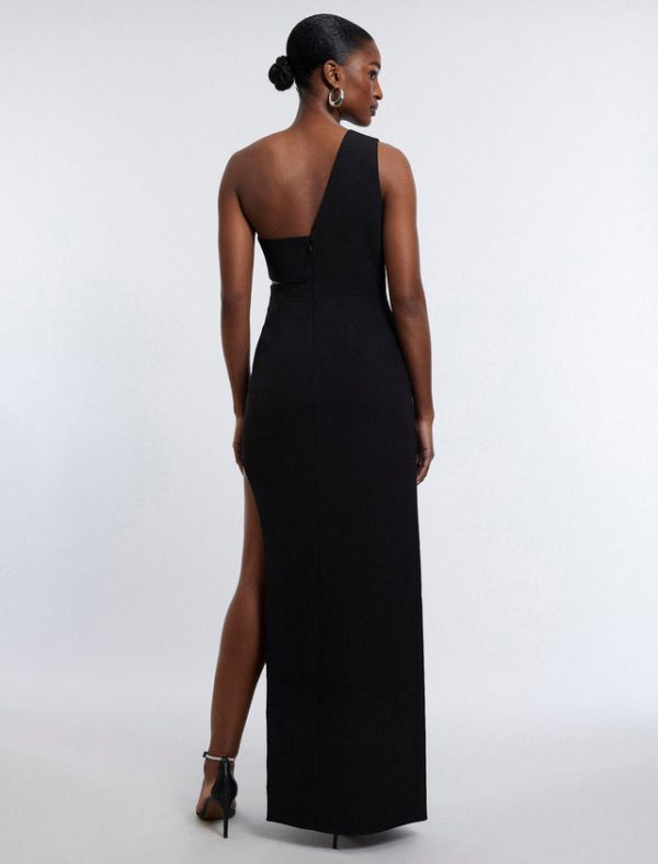 Bcbg Kai One Shoulder Cutout Gown Black - Image 4