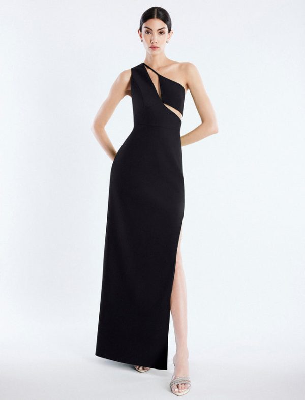 Bcbg Kai One Shoulder Cutout Gown Black - Image 5