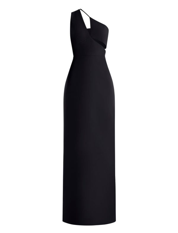 Bcbg Kai One Shoulder Cutout Gown Black - Image 7