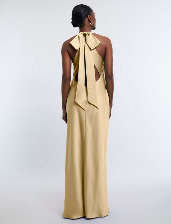 Bcbg Peighten Halter Gown Prairie Sand - Image 4