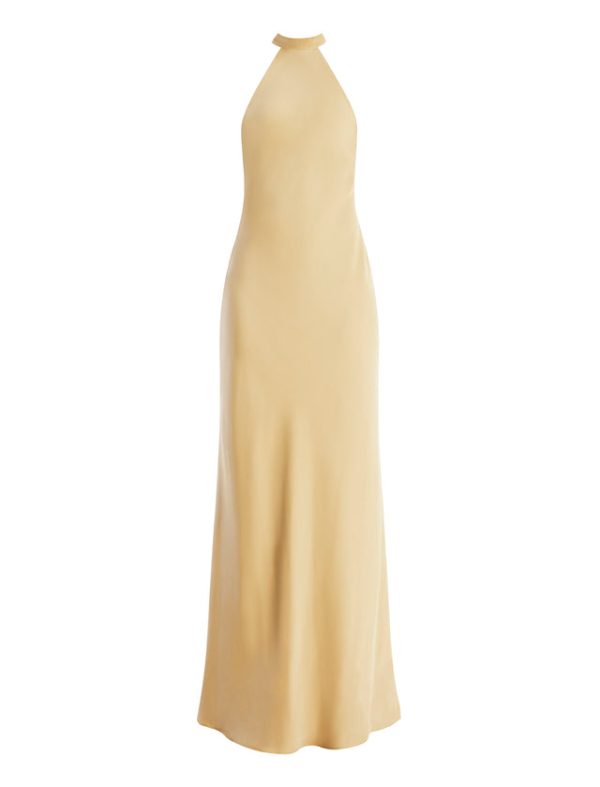 Bcbg Peighten Halter Gown Prairie Sand - Image 7