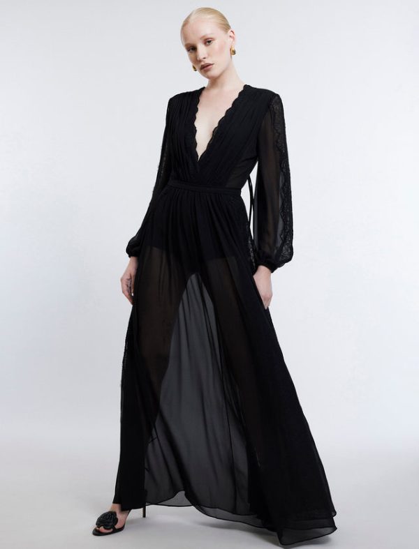 Bcbg Nevaeh Long Sleeve Gown Black - Image 3