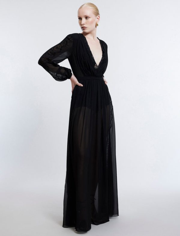 Bcbg Nevaeh Long Sleeve Gown Black - Image 4