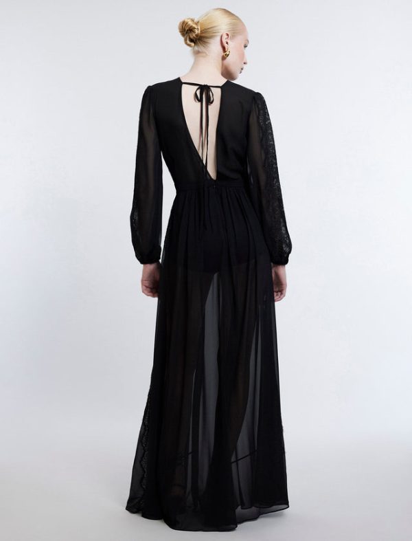 Bcbg Nevaeh Long Sleeve Gown Black - Image 5