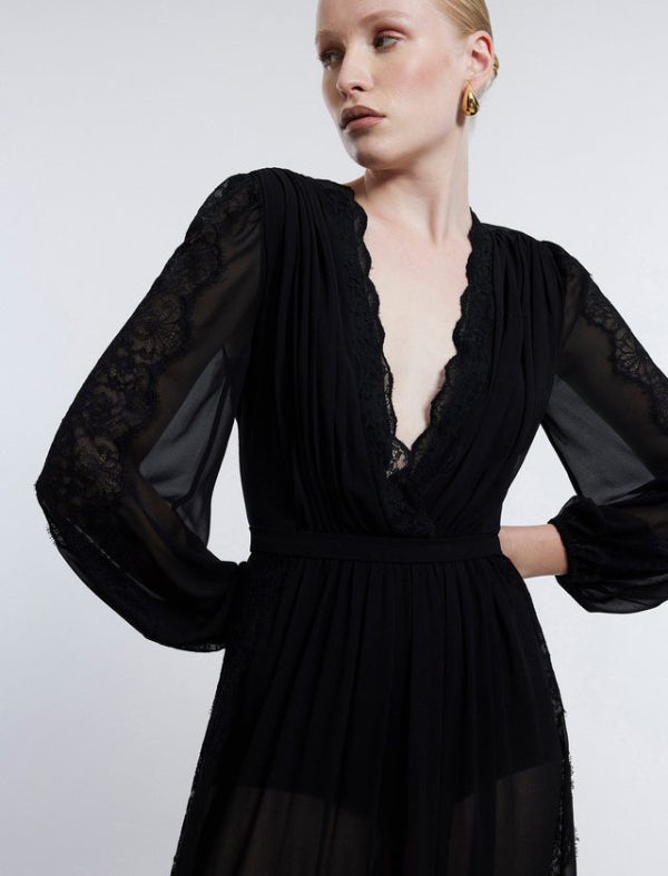 Bcbg Nevaeh Long Sleeve Gown Black - Image 6