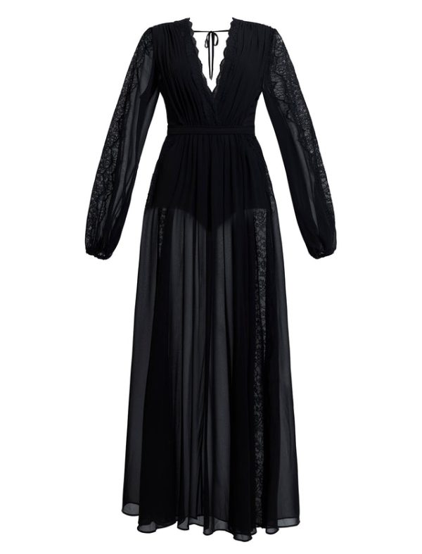 Bcbg Nevaeh Long Sleeve Gown Black - Image 7