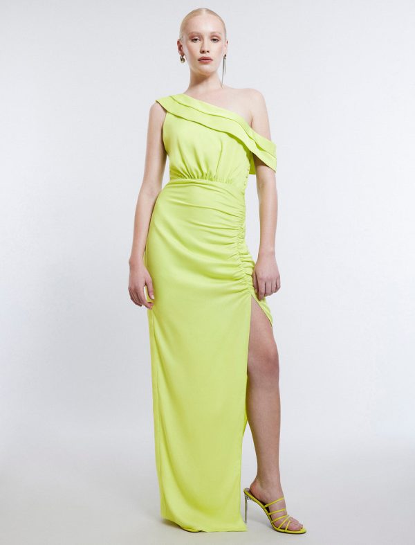 Bcbg Layla Draped Shoulder Gown Evening Primrose - Image 2