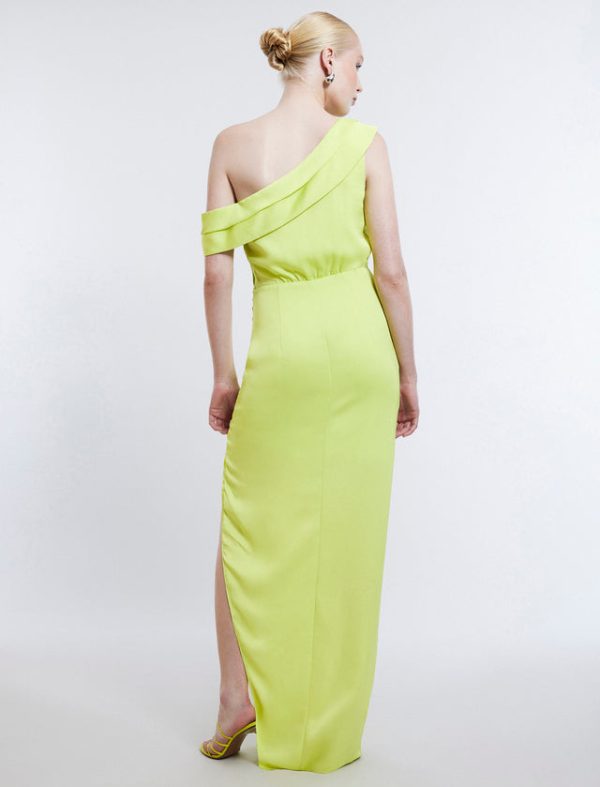 Bcbg Layla Draped Shoulder Gown Evening Primrose - Image 4