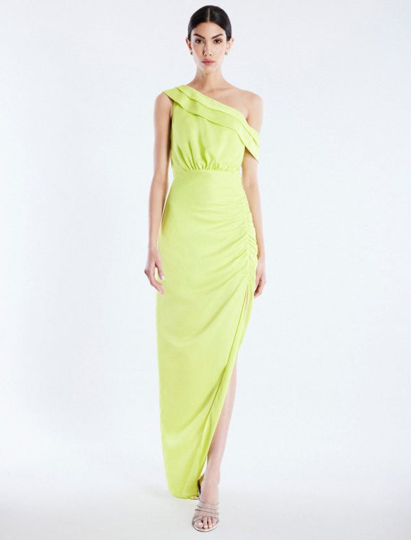 Bcbg Layla Draped Shoulder Gown Evening Primrose - Image 5