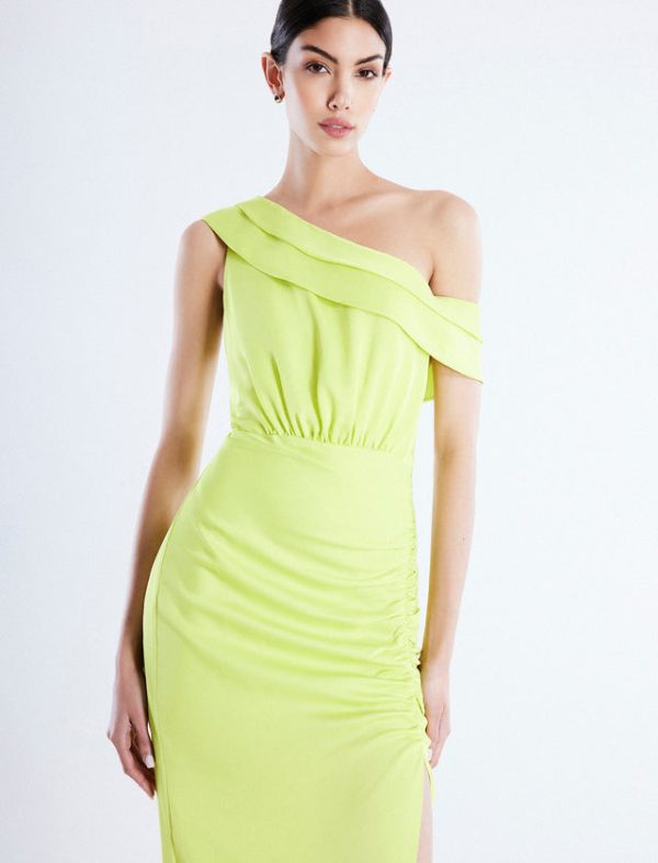 Bcbg Layla Draped Shoulder Gown Evening Primrose - Image 6