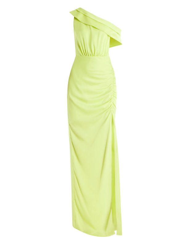 Bcbg Layla Draped Shoulder Gown Evening Primrose - Image 7