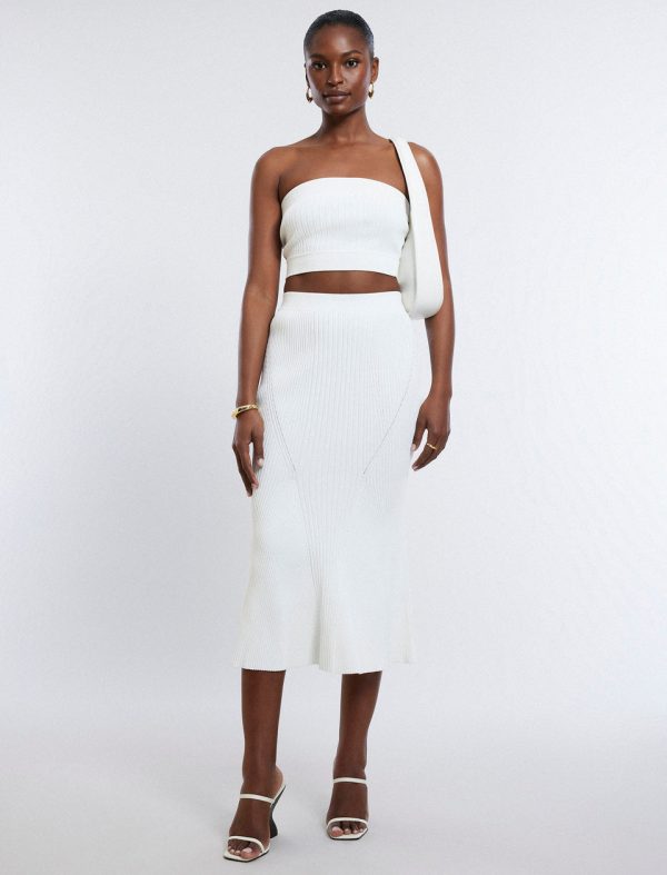 Bcbg Nova Strapless Knit Crop Top Gardenia - Image 2