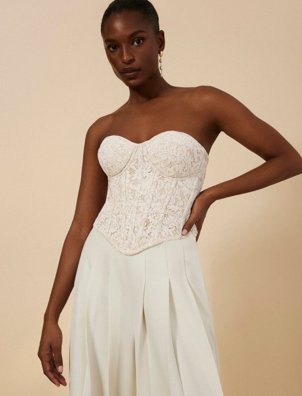 Bcbg Strapless Bustier Top Champagne