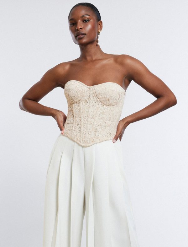 Bcbg Strapless Bustier Top Champagne - Image 2