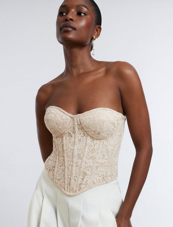 Bcbg Strapless Bustier Top Champagne - Image 6