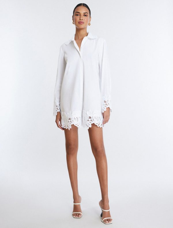 Bcbg Lace Applique Button-Up Top White - Image 2