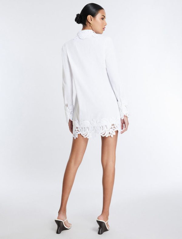 Bcbg Lace Applique Button-Up Top White - Image 4