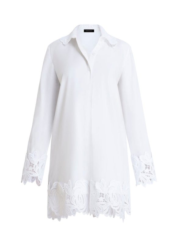 Bcbg Lace Applique Button-Up Top White - Image 7